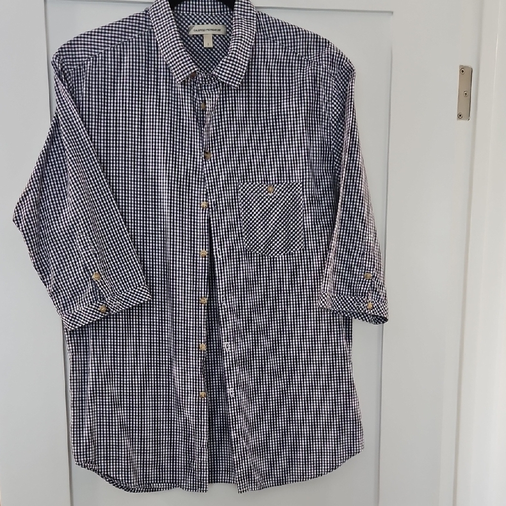 Classic Navy and White Checkered Men's